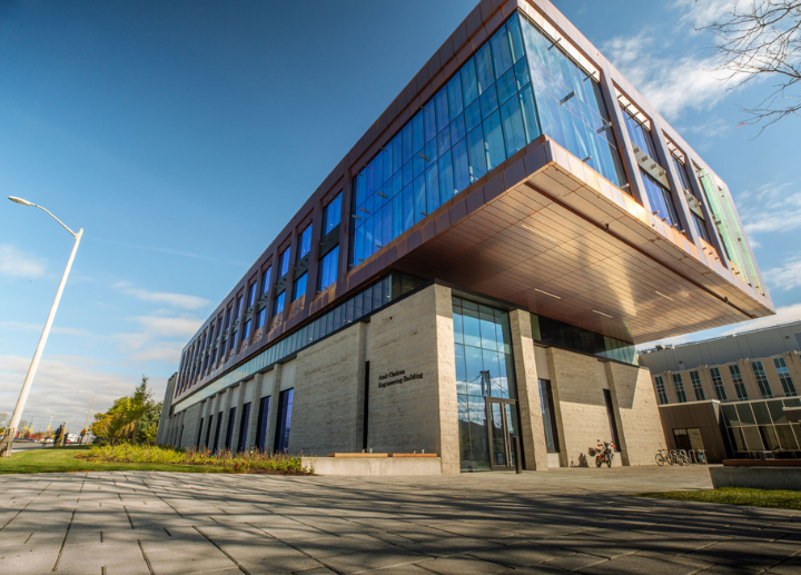 An aerial shot of the Amit Chakma Engineering Building