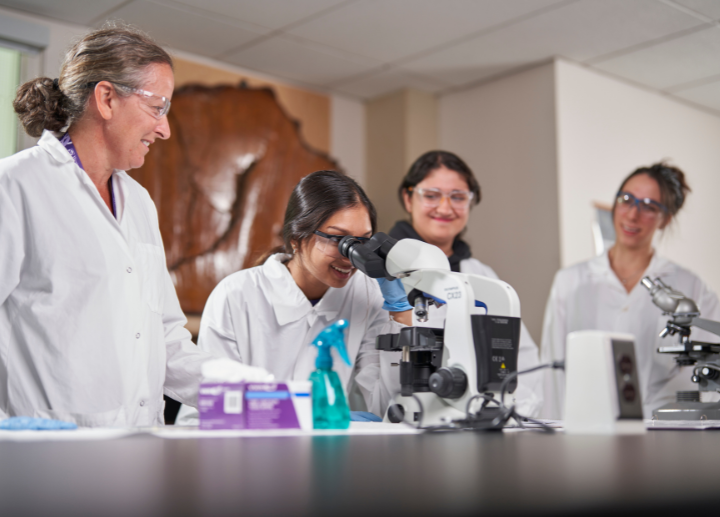 Students in lab coats